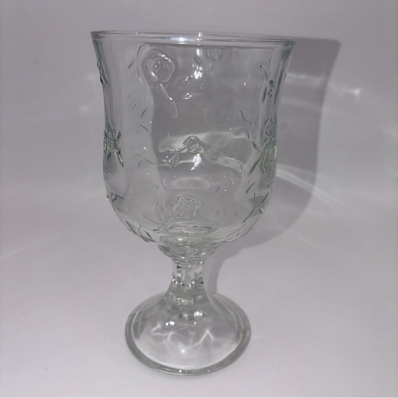 Anchor Hocking Savannah VTG Clear Water Goblets 7 1/4” Set of 4 Floral Glasses - Picture 8 of 14